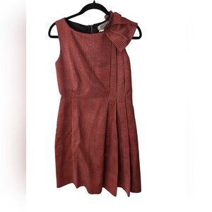 SportMax Retro 50s Red Black Silk‎ Blend Twill Dress Rockabilly Twee Size 6